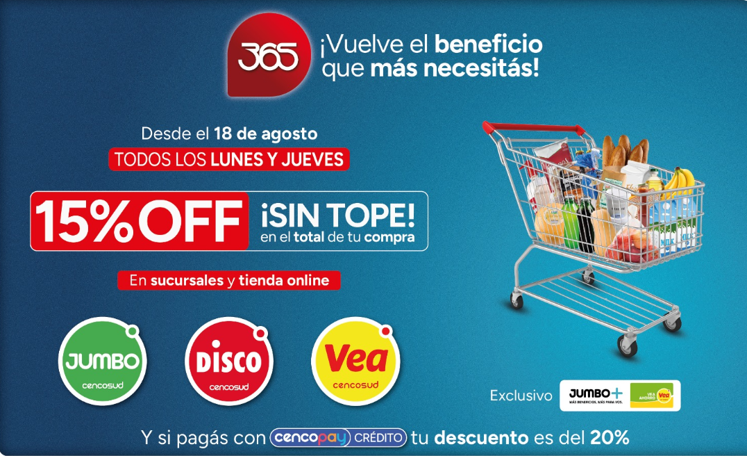 365 · Cencosud — Vuelve el beneficio